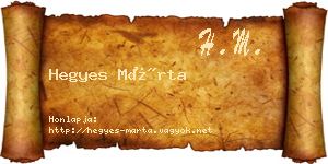 Hegyes Márta névjegykártya