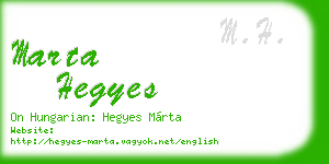 marta hegyes business card